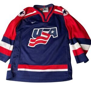 Vintage 2002 Nike USA Hockey National Team Authentic Jersey Youth XL